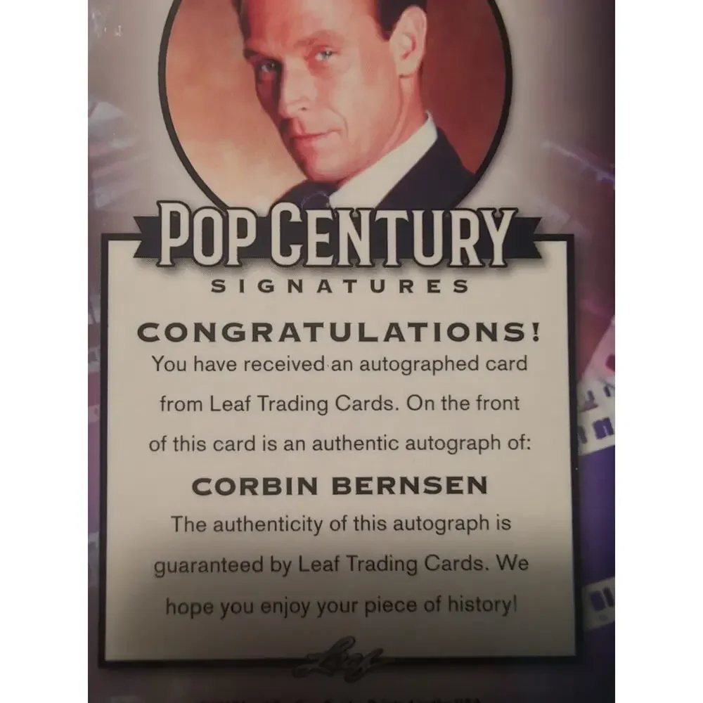 2019 Leaf Pop Century Corbin Bernsen Autograph Card Major League LA LAW Dorn